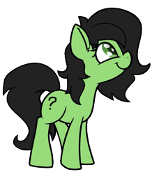 Size: 586x671 | Tagged: safe, artist:skitter, color edit, edit, oc, oc only, oc:anon filly, colored, female, filly, simple background, solo, transparent background