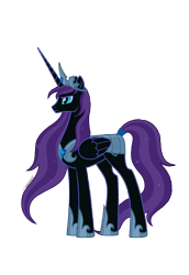 Size: 7323x10630 | Tagged: safe, artist:silverarrow87, oc, oc only, oc:nyx, alicorn, pony, fanfic:past sins, absurd resolution, alicorn oc, armor, crown, ethereal mane, fanfic art, hoof shoes, jewelry, male, older, regalia, rule 63, simple background, slit eyes, solo, stallion