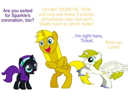 Size: 1000x800 | Tagged: safe, leon, oc, oc:nyx, oc:ticket, alicorn, pony, alicorn oc