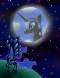 Size: 5006x6508 | Tagged: safe, artist:eillahwolf, nightmare moon, princess luna, alicorn, pony, absurd resolution, solo