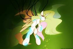 Size: 3000x2000 | Tagged: safe, artist:queenbloodysky, princess celestia, alicorn, pony, bubble, science fiction, solo, wires