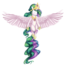 Size: 900x888 | Tagged: safe, artist:deadgirlslikeme, princess celestia, alicorn, pony, crying, female, horn, mare, multicolored mane, solo, white coat