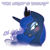 Size: 1353x1363 | Tagged: safe, artist:platinumpoinsetta, princess luna, alicorn, pony, blushing, female, horn, mare, solo