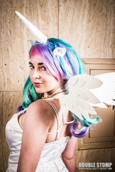 Size: 683x1024 | Tagged: safe, artist:lochlan o'neil, princess celestia, human, clothes, cosplay, dress, irl, irl human, photo, solo