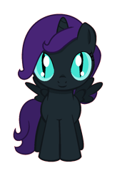 Size: 752x1100 | Tagged: safe, artist:tb2374, oc, oc only, oc:nyx, alicorn, pony, alicorn oc, base used, filly, nightmare eyes, simple background, solo, stare, transparent background