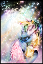 Size: 1130x1680 | Tagged: safe, artist:ventious, princess celestia, princess luna, eyes closed, hug, recolor