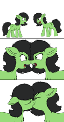 Size: 2590x4903 | Tagged: safe, artist:smoldix, oc, oc only, oc:anon filly, pony, absurd resolution, angry kissing, argument, cute, female, filly, kissing, lesbian, lesbian kiss, shipping