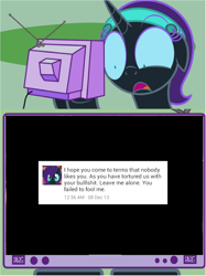 Size: 766x1025 | Tagged: safe, oc, oc only, oc:nyx, drama, exploitable meme, meme, obligatory pony, tv meme, twitter, vulgar