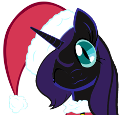 Size: 900x811 | Tagged: safe, artist:adamirvine, oc, oc only, oc:nyx, christmas, christmas ponies, hat, santa hat, simple background, solo, transparent background