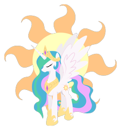 Size: 2400x2514 | Tagged: safe, artist:stainless33, princess celestia, alicorn, pony, cutie mark, eyes closed, solo