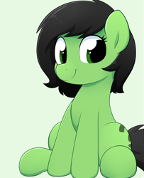 Size: 2437x3000 | Tagged: safe, artist:moozua, oc, oc only, oc:anon filly, cute, female, filly, looking at you, sitting, smiling, solo