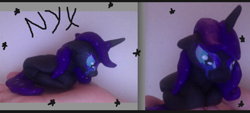 Size: 798x361 | Tagged: safe, artist:mangopegasus, oc, oc only, oc:nyx, irl, photo, plushie, solo