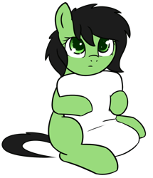 Size: 1176x1367 | Tagged: safe, artist:neuro, oc, oc only, oc:anon filly, pony, cute, female, filly, hug, looking at you, pillow, pillow hug, simple background, sitting, solo, transparent background