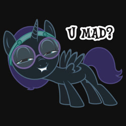 Size: 550x550 | Tagged: dead source, safe, artist:facelessjr, oc, oc only, oc:nyx, clothes, redbubble, t-shirt, text, troll nyx, u mad