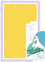 Size: 760x1051 | Tagged: safe, artist:chiapetofdoom, princess celestia, alicorn, pony, birthday, cake, candle, solo