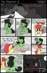 Size: 1770x2735 | Tagged: safe, artist:countryroads, apple bloom, oc, oc:anon filly, comic, female, filly, something smells, spongebob squarepants, the ugly barnacle