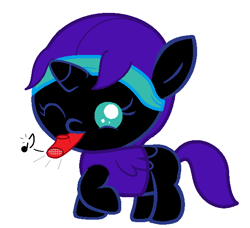 Size: 600x548 | Tagged: safe, artist:beavernator, oc, oc only, oc:nyx, alicorn, pony, alicorn oc, baby, baby pony, beavernator is trying to murder us, cute, kazoo, music notes, musical instrument, nyxabetes, solo, weapons-grade cute