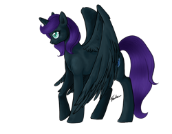 Size: 900x700 | Tagged: safe, artist:trunksi, oc, oc only, oc:nyx, alicorn, pony, alicorn oc, older, solo