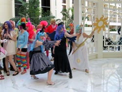 Size: 1600x1200 | Tagged: safe, pinkie pie, princess celestia, princess luna, human, cosplay, irl, irl human, photo