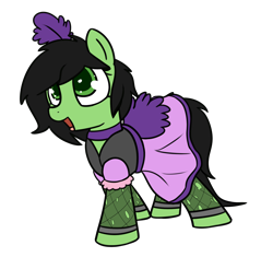 Size: 1822x1711 | Tagged: safe, artist:neuro, oc, oc only, oc:anon filly, clothes, cute, dress, female, filly, happy, looking at you, open mouth, showgirl, simple background, solo, transparent background