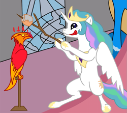 Size: 747x662 | Tagged: safe, artist:philith, philomena, princess celestia, alicorn, pony, female, marshmallow