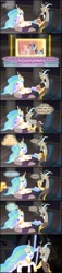 Size: 790x3460 | Tagged: safe, artist:alevgor, discord, princess celestia, twilight sparkle, alicorn, pony, the return of harmony, comic, conspiracy, popcorn