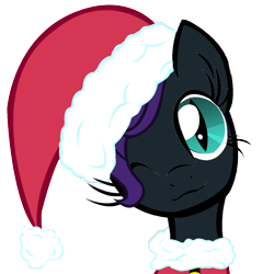 Size: 894x894 | Tagged: safe, oc, oc only, oc:nyx, alicorn, pony, alicorn oc, christmas, hat, nyxmas, santa hat, solo