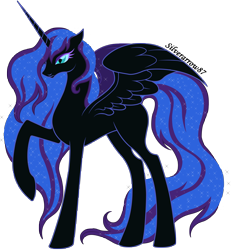 Size: 6445x6939 | Tagged: safe, artist:silverarrow87, oc, oc only, oc:nyx, alicorn, pony, absurd resolution, alicorn oc, angry, blank flank, female, mare, nightmare nyx, older, simple background, solo, transformation, transparent background, vector