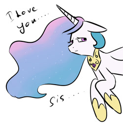 Size: 894x894 | Tagged: safe, artist:katedoof, princess celestia, alicorn, pony, bust, female, horn, mare, multicolored mane, solo, white coat