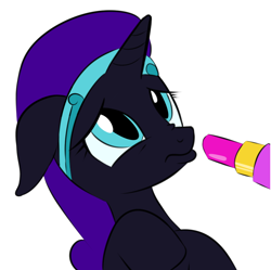 Size: 1004x999 | Tagged: artist needed, safe, oc, oc only, oc:nyx, alicorn, pony, alicorn oc, implied makeover, lipstick, makeover, meme, sad, solo