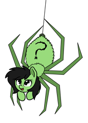 Size: 1036x1447 | Tagged: safe, artist:neuro, oc, oc:anon filly, monster pony, original species, spider, spiderpony, fangs, female, filly, simple background, solo, species swap, transparent background