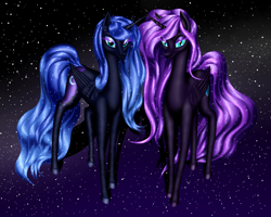 Size: 5000x4000 | Tagged: safe, artist:vasillium, princess luna, oc, oc:nyx, alicorn, pony, alicorn oc