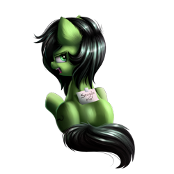 Size: 2000x2000 | Tagged: safe, artist:confetticakez, oc, oc:anon filly, earth pony, pony, angry, cute, female, filly, grumpy, sign, simple background, sitting, solo, transparent background