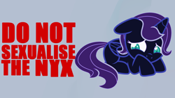 Size: 1280x720 | Tagged: safe, oc, oc only, oc:nyx, alicorn, pony, alicorn oc, meta, sad, solo