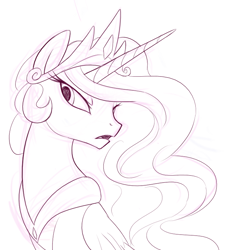 Size: 686x740 | Tagged: safe, artist:mn27, princess celestia, alicorn, pony, portrait, sketch, solo