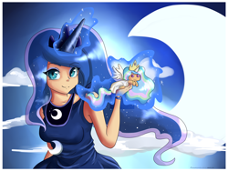 Size: 4000x3000 | Tagged: safe, artist:annakitsun3, princess celestia, princess luna, human, :3, doll, horned humanization, humanized, light skin, moon