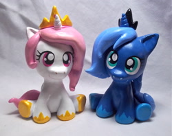 Size: 2744x2172 | Tagged: safe, artist:cadmiumcrab, princess celestia, princess luna, alicorn, pony, filly, sculpture, woona