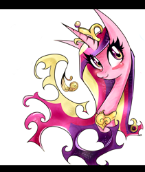 Size: 1114x1318 | Tagged: safe, artist:caramelflower, princess cadance, alicorn, pony, :3, female, horn, solo