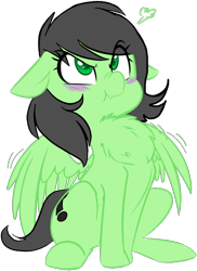 Size: 1024x1404 | Tagged: safe, artist:jessy, edit, oc, oc:anon filly, pegasus, pony, angry, behaving like a bird, blushing, chest, chest fluff, face, female, filly, fluffy, image, puffing, reaction, simple background, sitting, smiling, smug, transparent background, up