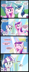 Size: 900x2193 | Tagged: dead source, safe, artist:veggie55, princess cadance, shining armor, twilight velvet, alicorn, pony, unicorn, awkward, comic, friends, too much information