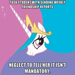 Size: 400x400 | Tagged: safe, princess celestia, alicorn, pony, caption, logic, trickery, trollestia