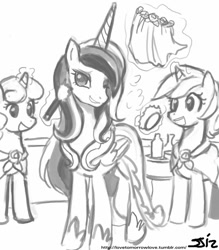 Size: 735x840 | Tagged: safe, artist:johnjoseco, princess cadance, alicorn, pony, clothes, dress, grayscale, monochrome, wedding dress