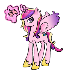 Size: 873x917 | Tagged: safe, artist:banana-strings, princess cadance, alicorn, pony, female, horn, solo, tiara