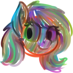 Size: 296x298 | Tagged: safe, artist:smoldix, oc, oc only, oc:anon filly, pony, colorful, ear fluff, female, filly, head, looking at you, simple background, smiling, white background