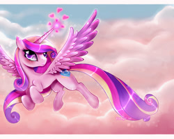 Size: 1600x1282 | Tagged: safe, artist:rubypm, princess cadance, alicorn, pony, female, heart eyes, solo, wingding eyes