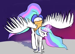 Size: 1408x1024 | Tagged: safe, artist:snapai, princess celestia, anthro, magic, solo, yoga