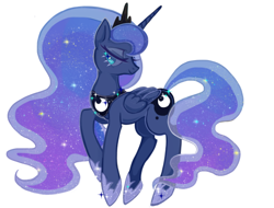 Size: 742x564 | Tagged: safe, artist:mj, princess luna, alicorn, pony, pixiv, simple background, solo