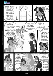 Size: 1200x1697 | Tagged: safe, artist:blazewingsthunder, artist:heimobauss, artist:pia-sama, princess celestia, spike, twilight sparkle, anthro, comic:rogue diamond, comic, monochrome