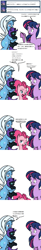 Size: 498x3012 | Tagged: safe, artist:dekomaru, pinkie pie, trixie, twilight sparkle, oc, oc:nyx, alicorn, earth pony, pony, unicorn, ask, comic, female, japanese, lesbian, shipping, translation, tumblr, tumblr:ask twixie, twixie