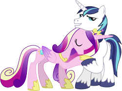 Size: 8000x5981 | Tagged: safe, artist:theholytuna, princess cadance, shining armor, alicorn, pony, unicorn, absurd resolution, simple background, transparent background, vector